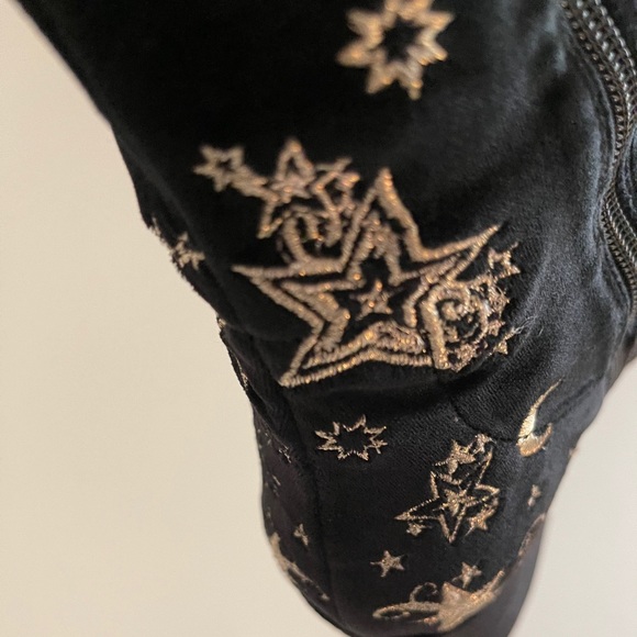 ASH Eros Black Velvet Star Over the Knee Boots - Picture 12 of 16